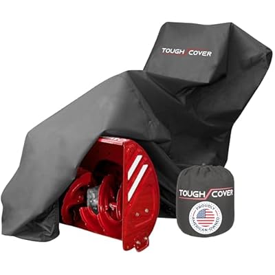 Tough Cover 600D Snow Blower Cover - Standard, Xtreme Black, Heavy Duty Waterproof Protection for Gas Snow Blowers, Oversized Dust Cover & UV Protection, Universal Fit for Plow Machine & Lawn Mower