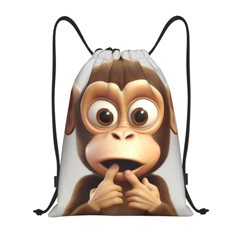 The Silent Monkey Drawstring Backpack Waterproof String Bag Sports Sackpack Gym Bags for Men Women