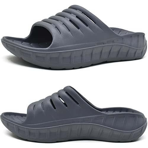 Image of KuaiLu Mens Recovery Sandals Orthotic Arch Support Open Toe Sport Slides Thick Cushion Orthopedic Plantar Fasciitis Slip On Wide Width Summer Pool Beach Waterproof