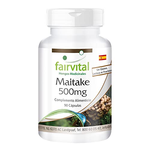 Fairvital | Maitake 500mg - Grifola frondosa - VEGANO - Dosis elevada - 90 Cápsulas - Calidad Alemana
