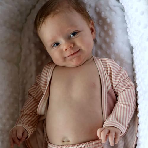 Bonsie Skin to Skin Babywear Footie Bodysuit - Baby Footed One Piece with Pink Striped Pattern - Berry Twist2