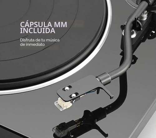 Denon DP450USBBKEM tocadiscos negro para salones modernos con puerto USB 4