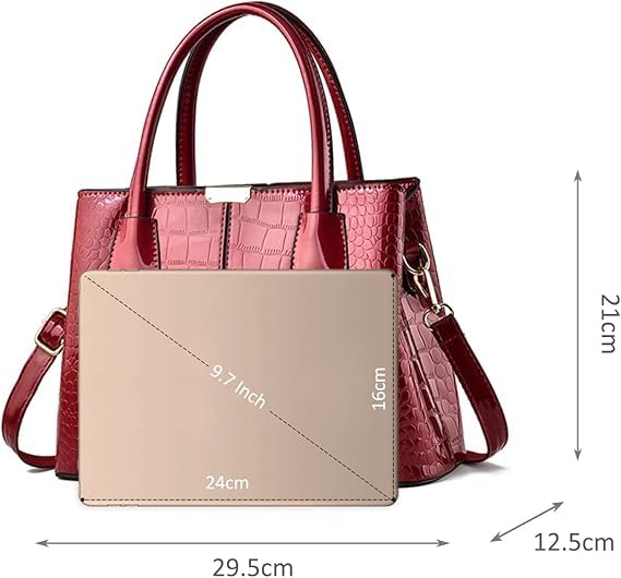 Image of Women's Handbag Tote Bag Premium PU Leather Shoulder Bag with Top Handle & Detachable Strap - Stylish Large Capacity Purse for Office, Casual & Party Use