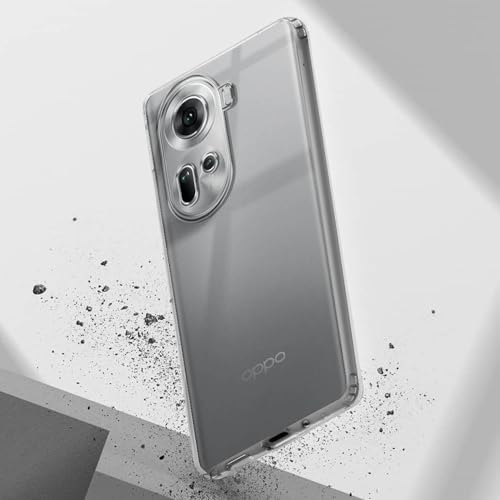 Image of Amazon Brand- Solimo Mobile Cover for Oppo Reno 11 5G (Soft & Shockproof Back Case with inbuilt Cushioned Edges), Transparent