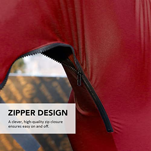Image of Harrison Howard Stretch Horse Slinky Hood All-Covered Comfortable Horse Sleazy Neck with Zipper -Red Large