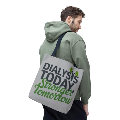 Dialysis Today Stronger Tomorrow Tote Bag – Kidney Awareness Gift for Dialysis Patients, Nurses by Kidney Threadz4