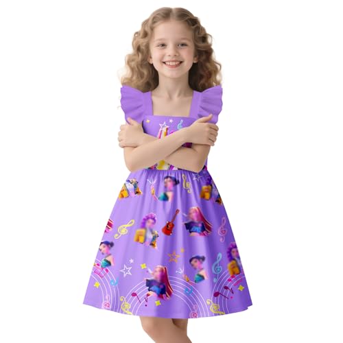 Girls Fashion Dress Kids Pop Singer Graphic Dresses Novelty Party Outfit Birthday Gift 4-12 Years