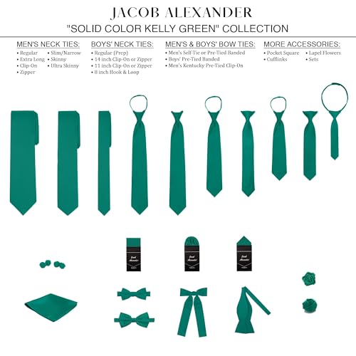 Image of Jacob Alexander Men's Slim Width 2.75 inch Solid Color Tie