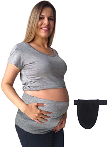 Extensor de calça para gestante com 1 faixa (M, Cinza)