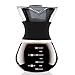 ISKM Manuell Pour Over Kaffeebereiter Kaffeekanne Kaffeezubereiter Kaffeemaschine Karaffe Kaffeefilter Pressfilterkanne Borosilikatglas mit Dauerfilter aus Edelstahl (400ml)