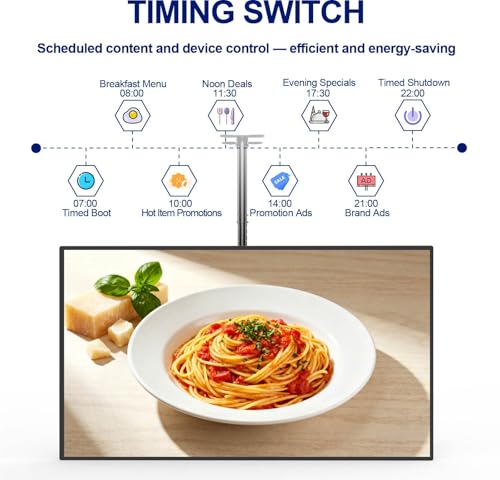 Image of 55inch Digital Signage Display, 4K UHD 2500nits High Brightness Digital Display Board, LCD Monitor Slim Frameless Advertising Display, CMS Remote Publishing, 7 /24 Timer Switch,Built-in Speaker