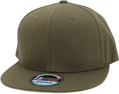 Image of KBETHOS Classic Snapback Hat Blank Cap Underbrim Cotton Wool Blend Flat Visor Adjustable Unisex