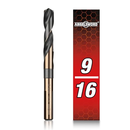 ANGELSWORD 9/16 Reduced Shank Drill Bit M2 High Speed Steel Drill Bit for Hard Wood Mild Steel Cast Iron Copper Aluminum alloys and Other Sheet Metal