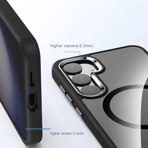 Image of iFAST Premium Back Cover Case Compatible with Galaxy S24 Ultra Soft Shokproof TPU and Hard Polycarbonate (PC) (with Camera Ring | Black)