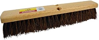 Bristles 4218 18” Outdoor Push Broom Head – Heavy Duty Hardwood Block, Rough