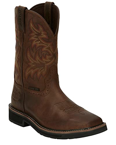 Justin Original Work Boots Men's Driller Pull-On Square Toe Work Boot