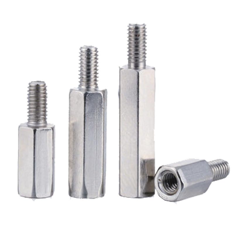 15pcs M3 single head outer hexagon isolation stud carbon steel plating nickel Surface smooth High hardness TYPE2302 - (Size: M3x21mmx6mm)