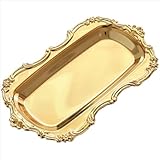 Diverses fonctions : le plateau de service doré peut être utilisé comme accessoire de cuisine, assiettes à gâteau, organisateur de bijoux, plateau de parfum, petit plateau de rangement, plat à bijoux vintage, etc