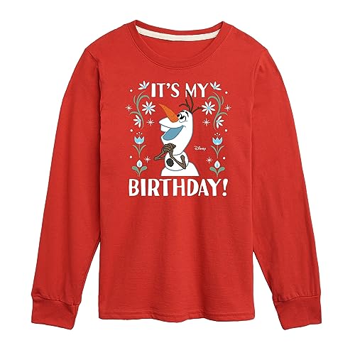Disney Frozen - Olaf It's My Birthday - Toddler & Youth Long Sleeve Graphic T-Shirt