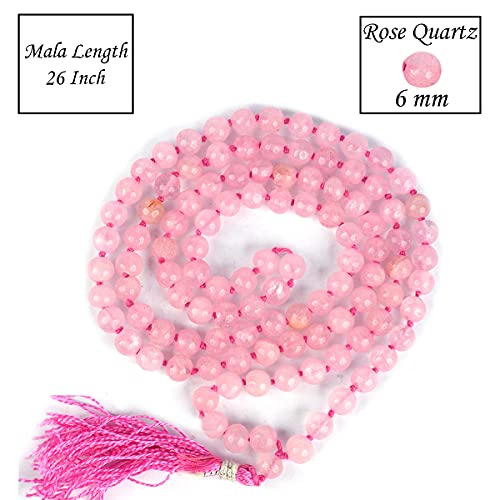 Image of Reiki Crystal Products Natural Reiki Feng-Shui Mala Necklace 6 mm Crystal Stone 108 Bead Jaap Mala for Men and Women
