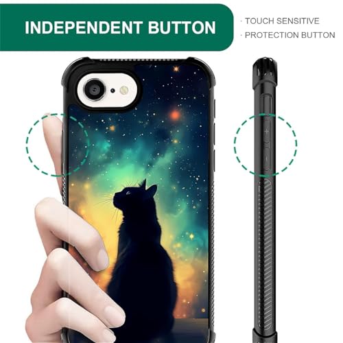 ZHEGAILIAN Case Compatible with iPhone 16e,Night Sky Cat for Boys/Girls Fashion Printing Design Four Corner Reinforced Shock Absorption Soft TPU Bumper Case for iPhone 16e by ZHEGAILIAN - Image 5