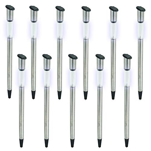 Eaxus 12er Set Solar LED Lampe Edelstahl 70cm Solarleuchte Garten Leuchte Solarlampe Gartenleuchte Gartenlampe Wegleuchte Mit Erdspieß Eaxus 12er Set Solar LED Lampe Edelstahl 70cm Solarleuchte Garten Leuchte Solarlampe Gartenleuchte Gartenlampe Wegleuchte Mit Erdspieß