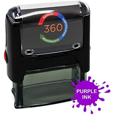 Custom Self Inking Rubber Stamp - 1 Line (Purple) Cover