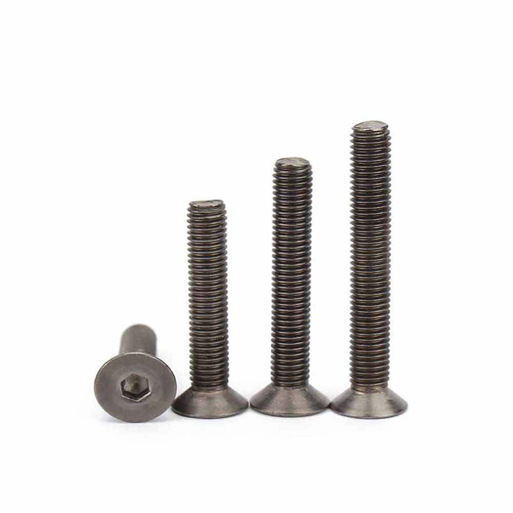 10Pcs Titanium Flat Hex Socket Screw M2 M2.5 M3 M4 M5 M6 M8 TA2 Titanium Gr2 Hexagon Hex Socket Countersunk Allen Bolt Screw(35mm,10pcs M4)