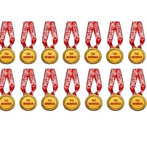 Premium Winner Medals with Ribbon, Sports Competition Awards, School Achievement Recognition, Gold Metal Medals (Gold Pack of 12)-picture-11