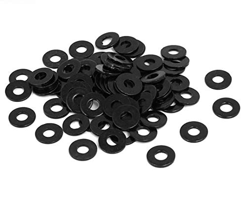 Junta de Arandelas, 500 Piezas M2 M2.5 M3 M4 M5 M6 Arandela de máquina Plana de Acero al Carbono Arandela Negra Lisa Juntas de Muebles duras (Número de Piezas: 500 Piezas Negras)