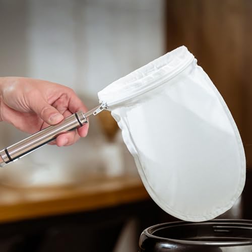 Image of FATCAT Fine Mesh Cheese Cloth, Fine Mesh Strainer Bags, Nut Milk Bag, Cheesecloth for Straining (M-Size*5 / Excluding Bracket)