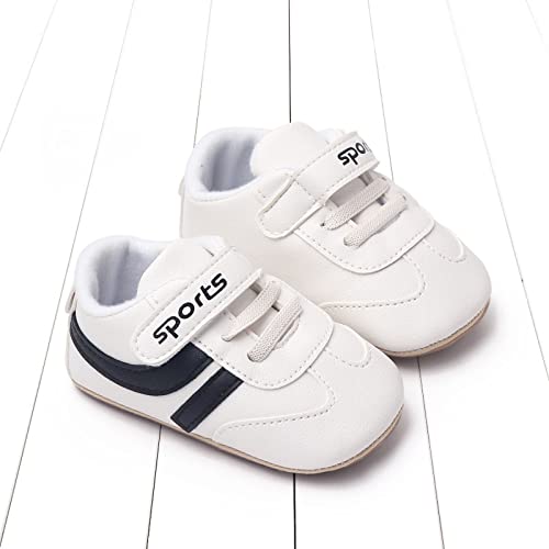 Baby Boys Girls Pu Leather Sneakers Soft Rubber Sole Lace Up 𝐎xford Soccer Infant Crib Toddler Wal𝐤er Shoes4