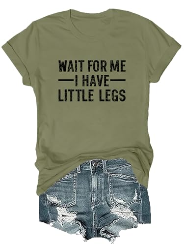Wait for Me I Have Little Legs Shirt Wait for Me I Have Little Legs T-Shirt Funny Graphic V Neck for Women Men