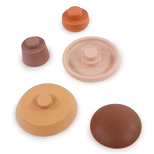 Image of Hudson Baby Silicone Stacking Toy, Mushroom, One Size