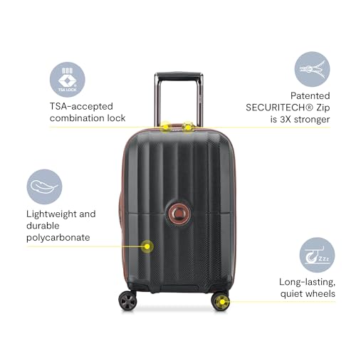 DELSEY PARIS Carrousel Hardside Expandable Luggage with Spinner Wheels, Black, Checked-Medium 24 Inch2