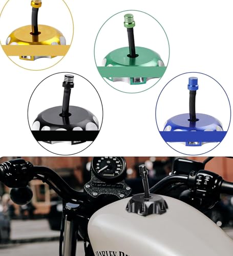 Image of 7Pcs Motorcycle Breather Hose Gas Fuel Tank Cap Vent, Motorcycle Gas Cap Vent Hose Tube, Aluminum Universal Breathing Tube Fits All Off-Road Motorcycles ATVs Pit Dirt Bike,Colorful