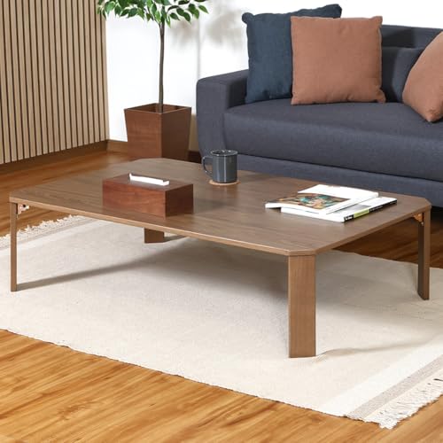 不二貿易 ＵＶモダンローテーブル Ｌａｔｔｅ ウォルナット １２０ｘ７５ ウォルナット 38830（Amazon）