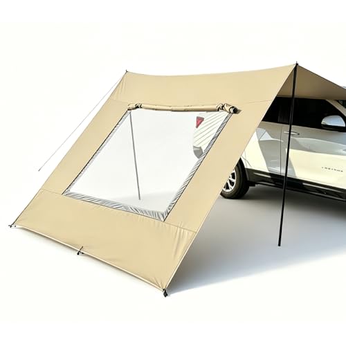 JUZELY Toldo Coche para Peugeot Partner Expert Boxer Rcz Rifter Traveller, Refugio Versátil con Pantallas Transpirables, Protección UV, Se Puede Instalar en Coches o SUV,B-Beige