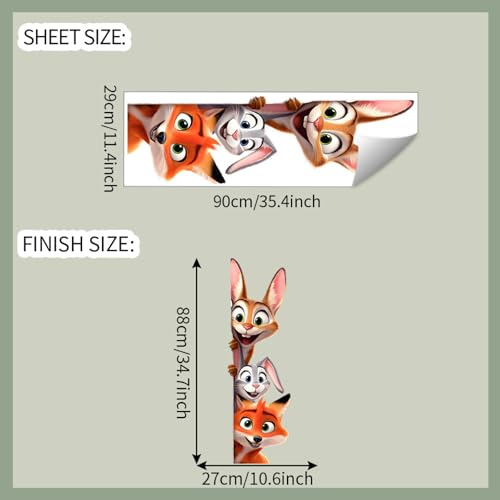 Vinilo Decorativo 3D Animales Cartoon Adhesivo Removible miniatura 2