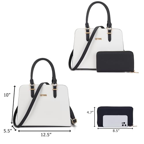 Image of Qiyuer Satchel Purses For Women Handbag And Wallet Set Tote Bag | Premium Vegan Leather,Matching Wallet,RFID Blocking,Work,Casual