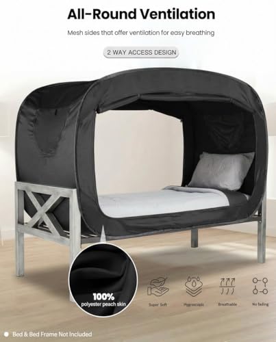 Image of ANC POP Bed Tent Full Bed Canopy Tents Portable Dream Tent for Kids and Adult Indoor Sleeping Tents with 2 Doors Breathable Private Space Tents