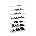 Relaxdays Regał na buty, 7 poziomów, system wtykowy, 28 par butów, korytarz, rozszerzalny, metal i tworzywo sztuczne, półka na buty, biały