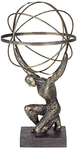 Studio 55D Atlas With Globe 17 1/4" High Bronze Sculpture #TOP2