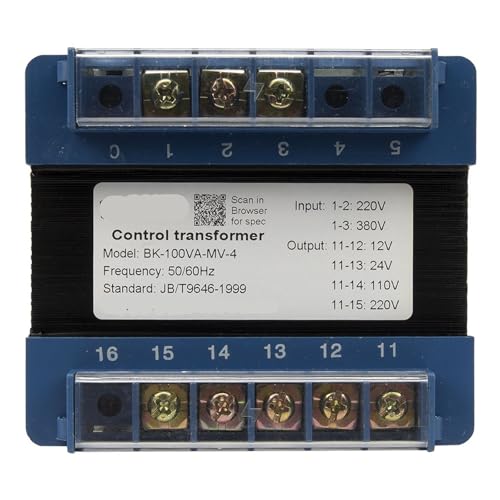Transformateur de contrôle BK-100VA robuste avec sorties multiples 24V 110V
