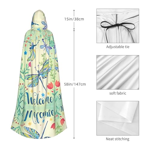 Capa con capucha sin cremallera decorada con libélulas para cosplay cómodo 5