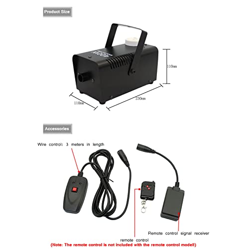 Máquina de humo navideña 400W con control por cable y remoto - Ideal para bodas, fiestas, escenario y cumpleaños miniatura 7