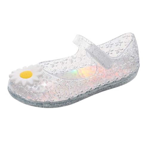 Toddler Girl Floral Jelly Sandals Kids Cute Flower Mary Jane Shoes Party Closed Toe Princess Flat Sandal with Strap