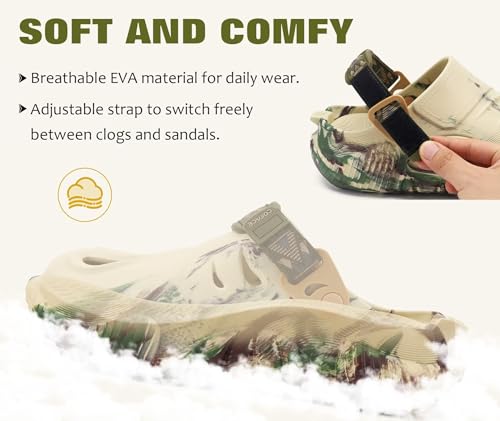 COFACE Mens Recovery Clogs Arch Support Orthopedic Sandals Beige Green 12 by COFACE - Used condition - Image 4