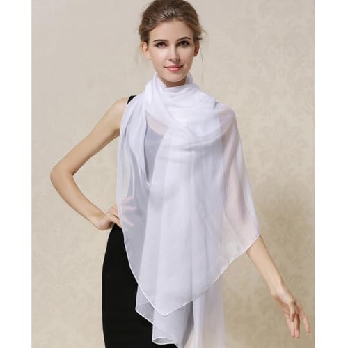 Solid Color Silk Feeling Scarf Fashion Soft Scarves Wrap Long Lightweight Shawls2