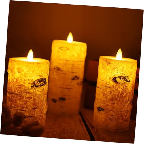 Velas LED sin llama con textura delicada Toddmomy de material plastico 3